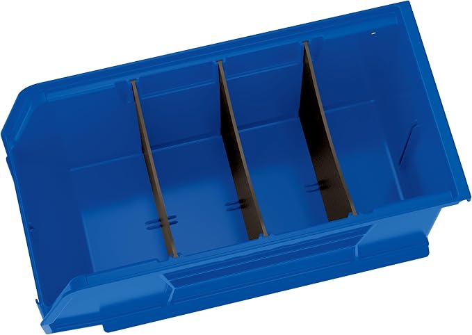 Akro-Mils 41230 Plastic Width Dividers for AkroBins Stackable Storage Bins Model 30230, Custom Storage Inserts for Tools, Crafts & Supplies, 6-Pack, Black - Image 4