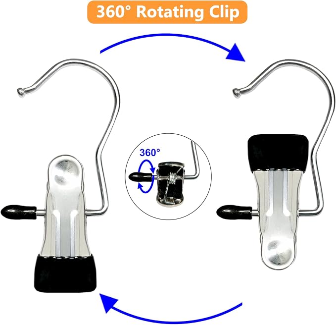 Boot Hangers for Closet, 100 Pack Hanging Clips Hook Clothes Pins for Laundry, Hanger Clips Towel Clips Boot Organizer for Home and Travel, Clothespins Clip Hangers for Pants Hats Socks Gloves - Image 3