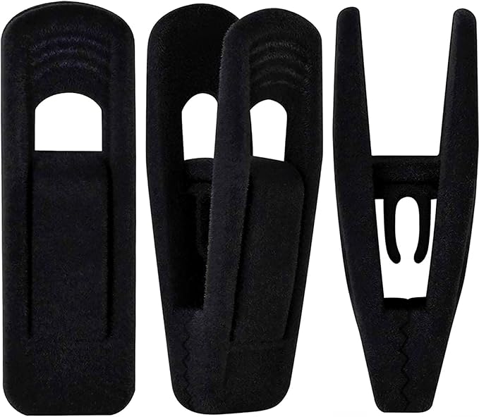 TOFIIGREM Black Velvet Hangers Clips 50 PCS, Non-Slip Velvet Clips for Suit Pant Skirt Hanger, Strong Finger Clips Perfect for Thin Flocking Hangers by TOFIIGREM