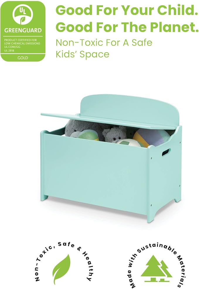 Delta Children MySize Deluxe Toy Box, Mint - Image 3