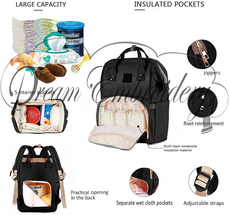 PERSONALIZED Large Diaper Knapsack/Tote Backpack/Messenger Shoulder Bag - Image 2