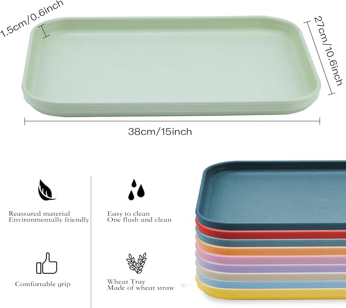 Plastic Art Trays,10-Pack Large Plastic Art Trays (14.9 x 10.6in),Stackable Activity Tray Crafts Organizer Tray Serving Tray Jewelry Tray for DIY Projects, Painting, Beads, Organizing Supply - Image 2