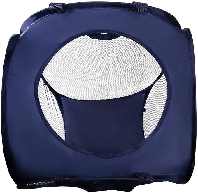 SUPNFOX 2Pack Mesh Collapsible Laundry Baskets, Pop up Laundry Hamper Bins,Folding Washing Basket with Handles for Clothes Tidy Storage-Navy - Image 3