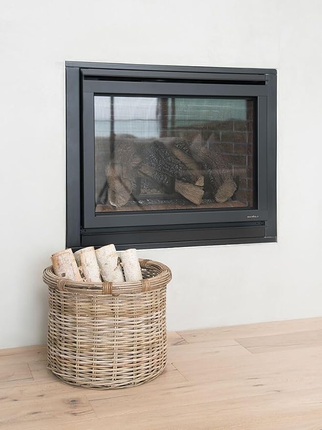 KOUBOO Rattan Log & Storage Basket Large Firewood Holder Gray Brown | KOUBOO Round Rattan Log Basket, Large Firewood, Blanket Holder Gray Brown - Image 3
