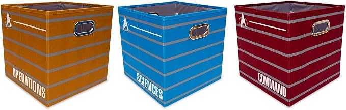 Star Trek: The Next Generation 13-Inch Fabric Storage Bin Cube Organizers, Set of 3 by Toynk