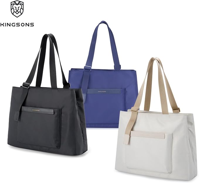 Kingsons Tote Bag for Women, Large Nylon Tote handbags, waterproof Laptop Tote with 14" MacBook Pro Compartment - Image 6