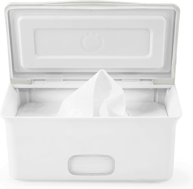 Ubbi Baby Wipes Dispenser with Weighted Plate, Oat | Rubber Seal Keeps Wipes Fresh, Non-Skid Feet, Holds Standard Pack of Wipes, Baby Changing Station Essential by Unknown