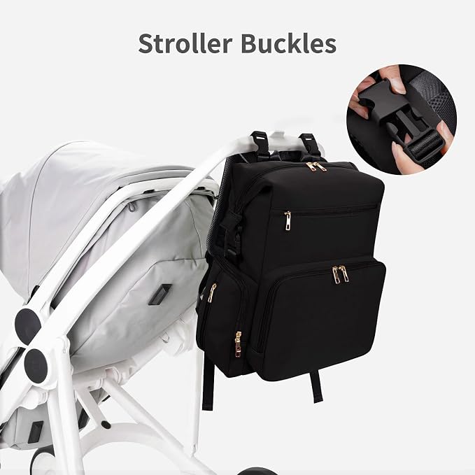 CEI-CEI Neoprene Diaper Bag Backpack Large Newborn Baby Maternity Bags Waterproof Travel Tote for Mom Dad with Insulated Pockets,Changing Pad - Image 7