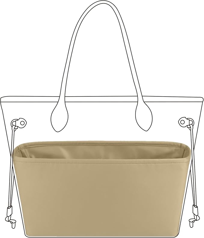 DGAZ Silk Purse Organizer Insert for Neverfullbag(S2 trench,BB) | Soft and Lightweight,Perfect Fit,Multi-pocket Storage,Bag Protector,Luxury Bag Care,Handmade,for Smooth Bag Organizer by DGAZ