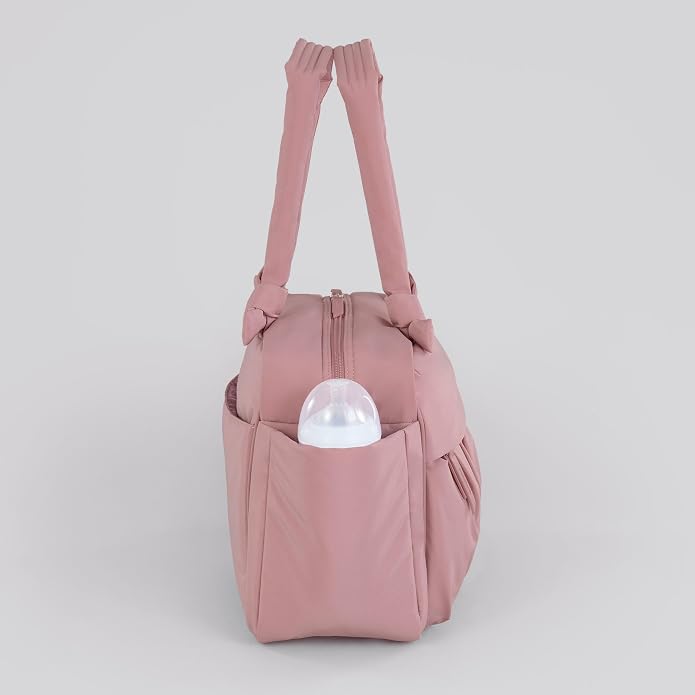Motherhood Quilted Tote Diaper Bag with Insulated Pockets - Image 4