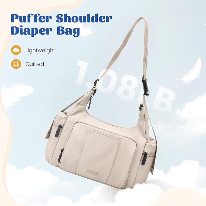 14L Puffer Diaper Bag Tote, Large Capacity Travel Diaper bags, Crossbody Hospital Bag for mom - Image 6