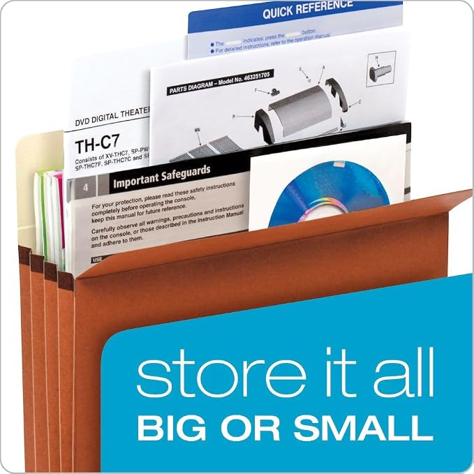 Pendaflex File Pockets, 1.75 Inch Expansion, Brown, Letter, 25 per Box (1514C-OX) (Pack of 4) - Image 6