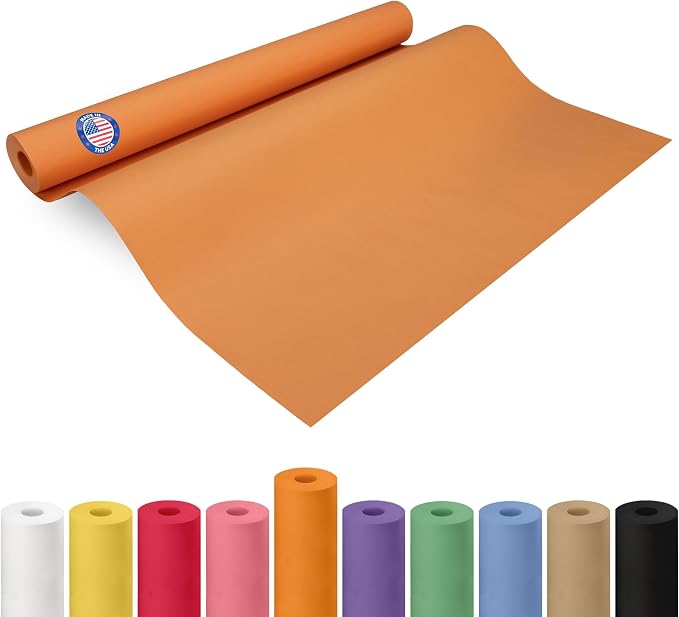 24" x 1200" (100 ft) Orange Kraft Paper Roll - USA-Made Quality Orange Craft Paper for Gift Wrapping, Kids' Arts & Crafts, School Projects - Natural Material 50lb Thickness by IDL Packaging by IDLPackaging
