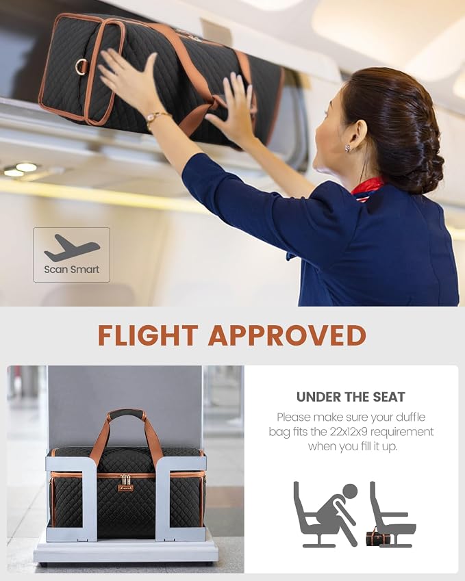 LOVEVOOK Travel Duffle Bag - Weekender & Overnight Bag with Toiletry & Wet Pocket, Carry-On Size, 3pc Set - Image 4