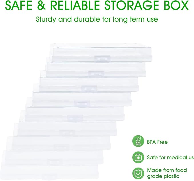 Photo Storage Box 5 x 7 Inches, 18 Inner Extra Large Photo Boxes with Dividers, Clear Acid-Free Photo Storage Container with Handle, Photo Organizer Craft Keeper for Photo, Craft, Seend, Stamp - Image 3