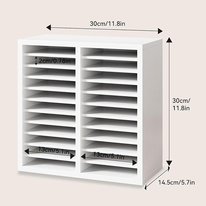 YMYNY Wooden Marker Organizer Desktop Storage White11.81x5.31x11.81 HMR001W | Hold 176 Markers,Pens,Pencils,Art Brushes Stationary Organizer Pencil Holder with 22 Compartments for Home,Classroom - Image 3