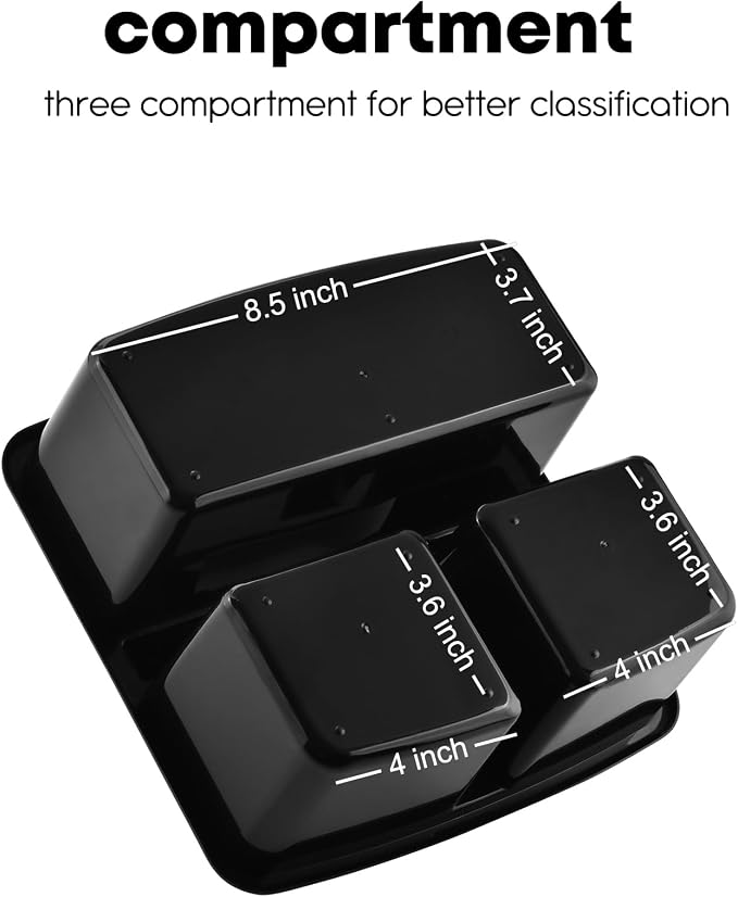 ALINK Plastic Classroom Caddy Organizer with Handle, 6-Pack 3 Compartments, Teacher Supply Storage Caddy for Classroom Organization, Table, Desk, Office, Craft Art for Kids - Black - Image 3