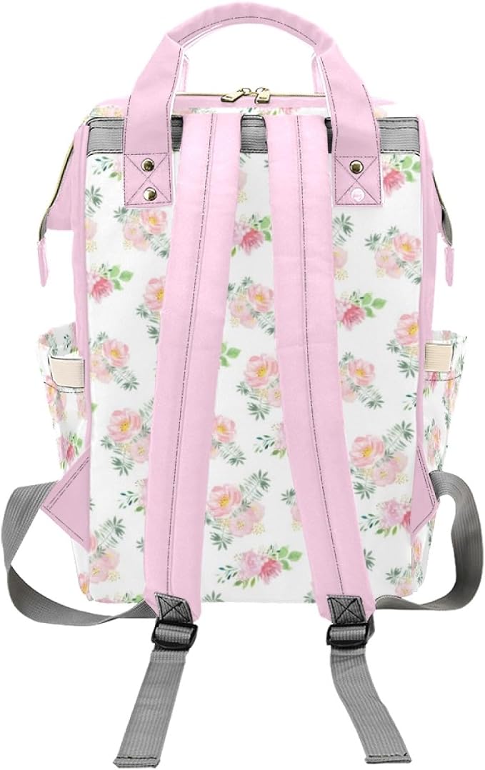 Custom Diaper Bag Personalized Floral Swan Casual Nursing Mommy Daypack with Insulated Pocket Customized Cute Diaper Bag Backpack with Name or Holiday Travel - Image 4