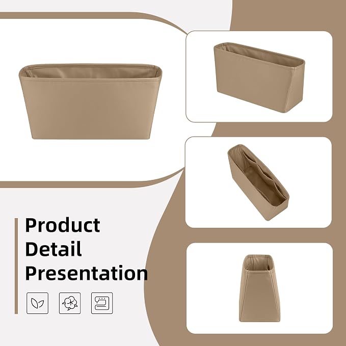 DGAZ Silk Purse Organizer Insert for Neverfullbag(Chai,GM) | Soft and Lightweight,Perfect Fit,Multi-pocket Storage,Bag Protector,Luxury Bag Care,Handmade,for Smooth Bag Organizer - Image 6