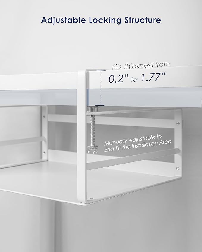 Nxconsu Under Shelf Basket, 2 Pack Under Shelf Storage Organizer, 13.4" | Heavy-Duty Metal Under Cabinet Shelf Basket Holds 30 lb with No-Drill Knob-Lock Clamp for Kitchen Pantry Cupboard - Image 3