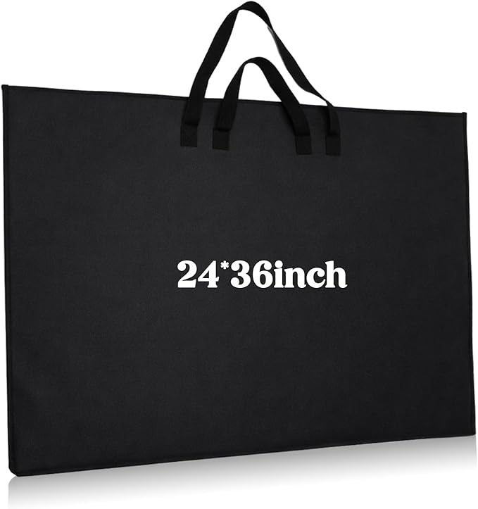 Abbylike 24 x 36 Inch Art Portfolio Bag Large Waterproof Nylon Carry Case Shoulder Strap Poster Board Painting Drawing Sketch Storage Artist Portfolio for Students Artwork Gift Supplies(Black) by Abbylike