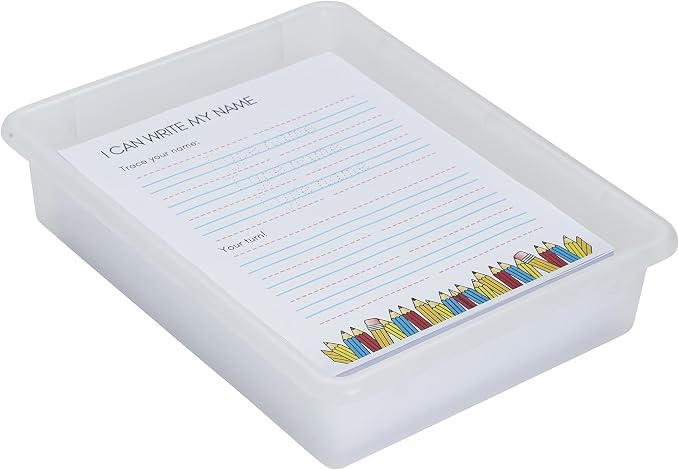 ECR4Kids Letter Size Tray Organizer with Lid, Small, 10-Piece, Clear | Durable plastic, GREENGUARD Gold Certified, 2 gallon capacity, stackable/nestable, easy-lift lids, classroom & home use - Image 8