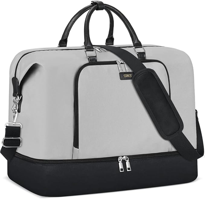 TIBES Travel Weekender Bag for Women, Overnight Bag with Shoe Compartment | 3PCS Large Travel Duffel Bag for Gym, Travel, Hospital, Business Trip, Carry On Tote, Wet & Dry Separation, Water Resistant by TIBES