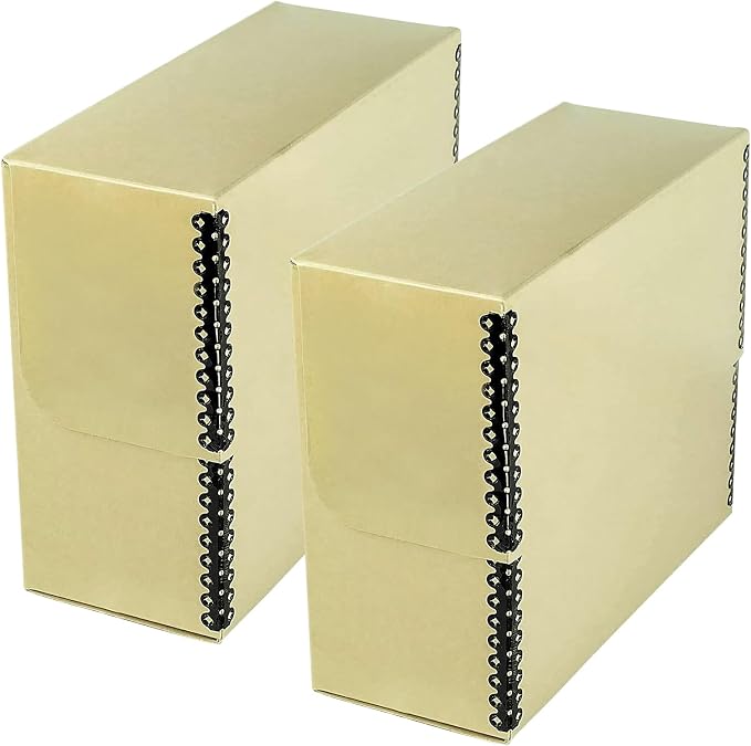 Lineco Archival Document Storage Box, Tan, 15.5" x 10.5" x 5" | Legal-Sized, Metal Edge, Acid-Free Boxboard Case, Organize Files, Prints, Photos, Pack of 2 by Lineco