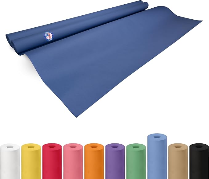 48" x 1200" (100 ft) Blue Kraft Paper Roll, Pack of 2 - USA-Made Quality Craft Paper for Gift Wrapping, Kids' Arts & Crafts, School Projects - 100% Recycled, 50 lb Natural Material by IDL Packaging by IDLPackaging