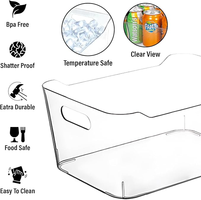 CONTROL KITCHEN Small Clear Plastic Storage Bins, Perfect for Organization or Pantry and, Fridge Organizer, Cabinet Organizers - Image 5