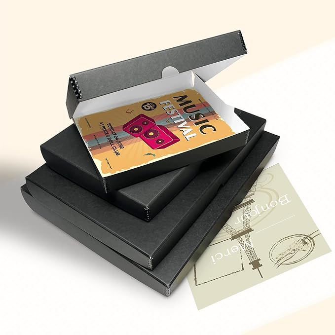 Golden State Art, Clamshell Archival Folio Storage Box 18x24 Inch, Black | Acid-Free Photo Box with Metal Edge Corner, Preserve And Store Paper Documents Cards Prints Arts and Crafts DIY Projects - Image 6