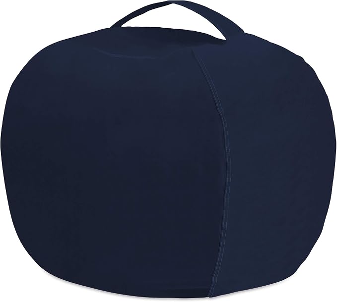 Posh Stuffable Kids Stuffed Animal Storage Bean Bag Chair Cover - Childrens Toy Organizer, X-Large 48" - Solid Navy Blue - Image 6