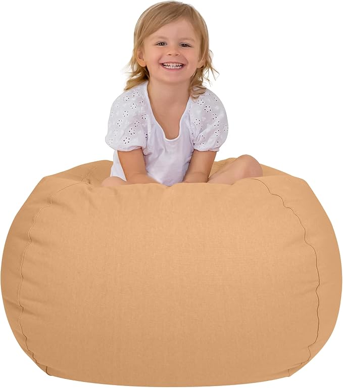 Aubliss Stuffed Animal Bean Bag Storage Chair (Solid Khaki, Large (38'')) by Aubliss