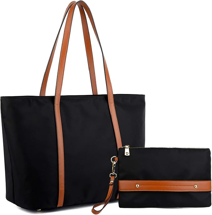 YALUXE Women's Nylon Tote Bags Large Capacity Shoulder Bags Work Handbags Purses Travel Beach Bags | Nylon by YALUXE