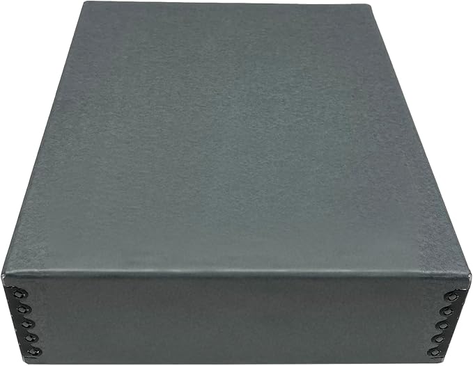 Golden State Art, Drop Front Archival Storage Box, Gray, 9.75x12.75x3 Inch | Acid-Free Museum Box with Metal Edge Corner, for Storing Artwork Photos Documents Prints Arts And Crafts by GoldenStateArt