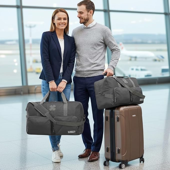Lucky Brand Large Duffle Bag for Travel, Foldable Weekender Duffel bag | Travel Overnight Duffel bag, Adjustable Shoulder Strap, Front Zip Pockets, Spacious Capacity, Unisex Lightweight Travel Bag - Image 4