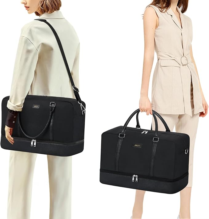 Weekender Bags for Women, 21" Travel Duffle Bag with Shoe Compartment | 3PCS Carry On Overnight Large Duffel Bag with Crossbody Bag and Toiletry Bag for Weekend Travel Gym Hospital Business Trip - Image 6