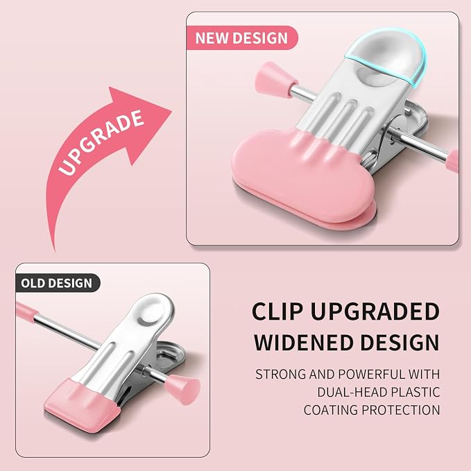 HUADYMEET 14 Inch Heavy Duty Pants Skirt Hangers with Clips,Pink,20 Pack | Metal,Space Saving,Adjustable,Hanger for Jeans Shorts Clothes Slacks Trousers,For Adult Men Women Children,Non Slip - Image 3