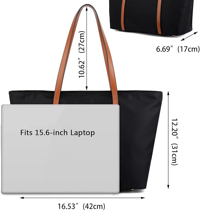 YALUXE Women's Nylon Tote Bags Large Capacity Shoulder Bags Work Handbags Purses Travel Beach Bags | Nylon - Image 7
