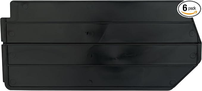 Akro-Mils 40245 Plastic Length Dividers for AkroBins Stackable Storage Bins Models 30240, 30245, Custom Storage Inserts for Tools, Crafts & Supplies, 6-Pack, Black by Akro-Mils
