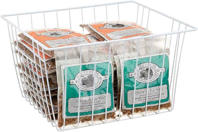 Freezer Basket Organizer, Refrigerator Metal Wire Storage Divider, Household Container Bins with Handles for Kitchen, Pantry, Cabinet, Closets - Pearl White (6, 11in x 10in x 5.5in) - Image 3