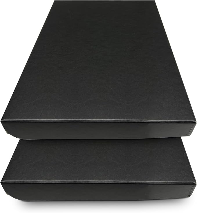 Golden State Art, Clamshell Archival Storage Box 13x19, Black, Pack of 2 | Acid-Free Photo Box with Metal Edge Corner, Preserve And Store Paper Documents Cards Prints Arts and Crafts DIY Projects by GoldenStateArt