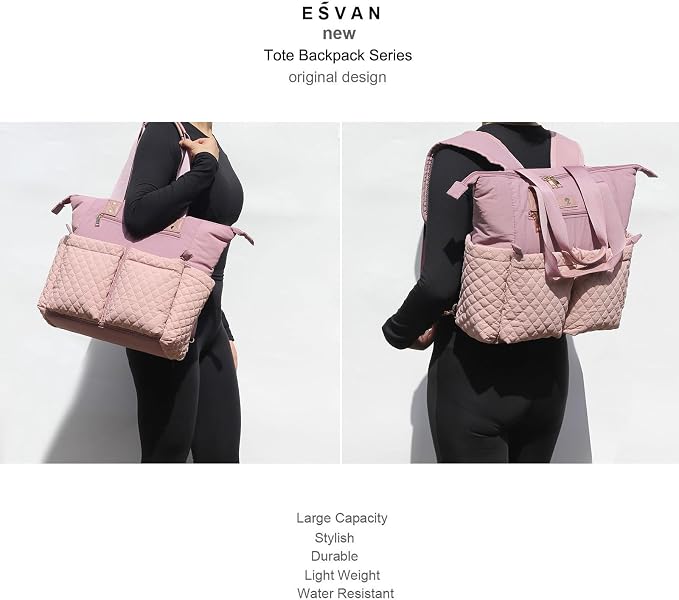 Diaper Tote Bag Totepack Backpack 2 in 1 for Women Multifunctional Large Capacity with Insulated Pockets Travel | Multifunctional - Image 6