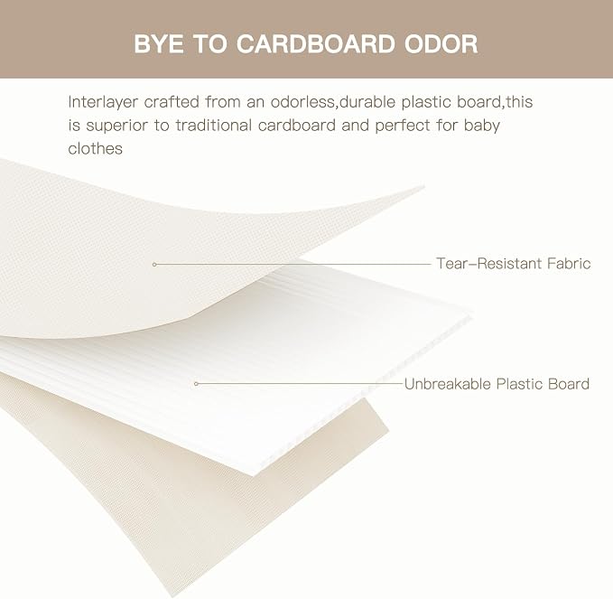 Drawer Organizer Clothes, 21 Pack Dresser Organizer for Baby Clothes, Underwear, Sock - Foldable Closet Organization and Storage Dividers Bins for Nursery, Bedroom (Beige) - Image 5