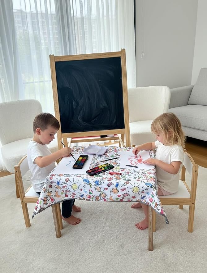 Waterproof High Chair Splat Mat – Machine Washable Floor & Table Protector for Baby Feeding, Art & Crafts, Outdoor Use (Family, 114x118 Inch) - Image 5