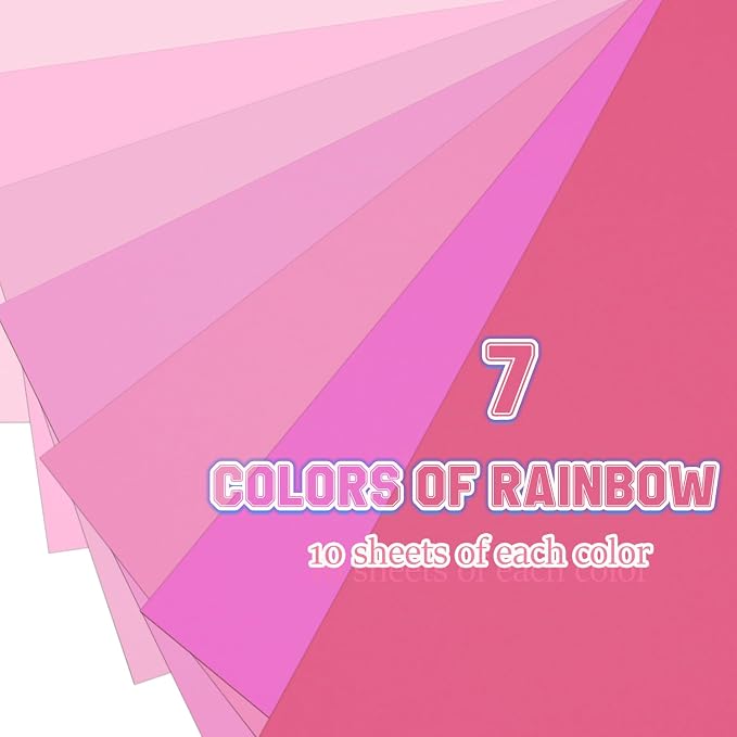 Construction Paper 8.5x11 in,70 Sheets,Set of 7 Colors 178GSM/65LB Heavyweight Construction Paper,Crafts,Arts,School Classroom Art Supplies Assorted Colors Bulk Paper - Image 2