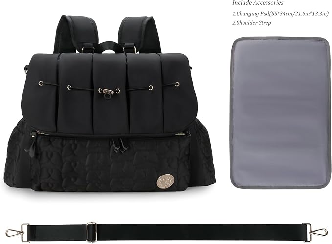 Diaper Bag Tote Baby Changing Bag Large Multifunction Baby Bags for Mom | Large Capacity, Durable, Splash-Proof, Adjustable Shoulder Straps, Hooks, Moms, Travel, Outdoor, Hiking, Outings - Image 3