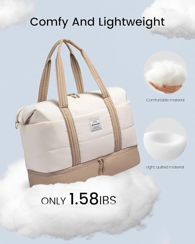 LOVEVOOK Travel Duffle Bag,Weekender Bags for Women with Shoe Compartment，Carry on Overnight Bag with Toiletry Bag,Gym Duffel Bag with Wet Pocket, Hospital Bags for Labor and Delivery - Image 3