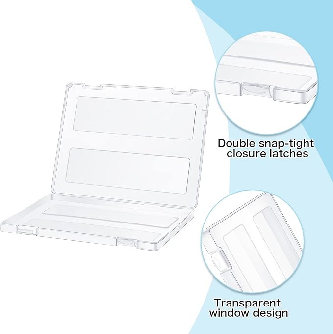 Outus 10 Pieces A4 File Box Paper Photo Storage Box A4 Portable Project Case Clear Plastic Document Magazine Organizer for Back to School Office Supplies Accessories - Image 5