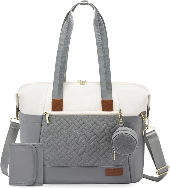 LOVEVOOK Diaper Bag Tote, Baby Diaper Bag Waterproof Travel Diaper Tote with Changing Pad by LOVEVOOK
